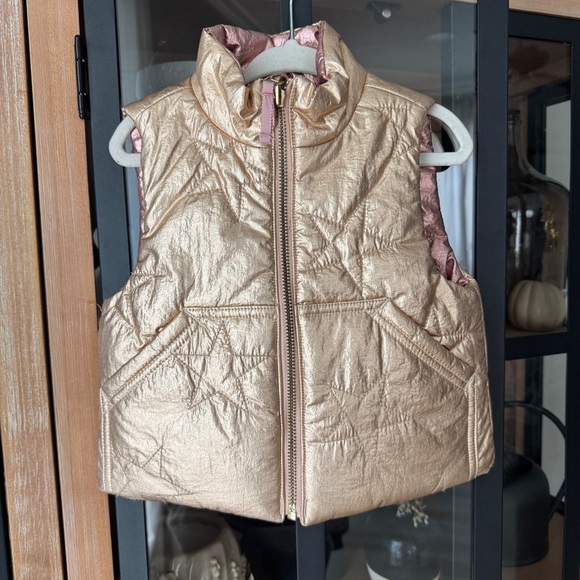 J. Crew toddler vest quilted puffer stars metallic reversible zip up pockets - Picture 3 of 7